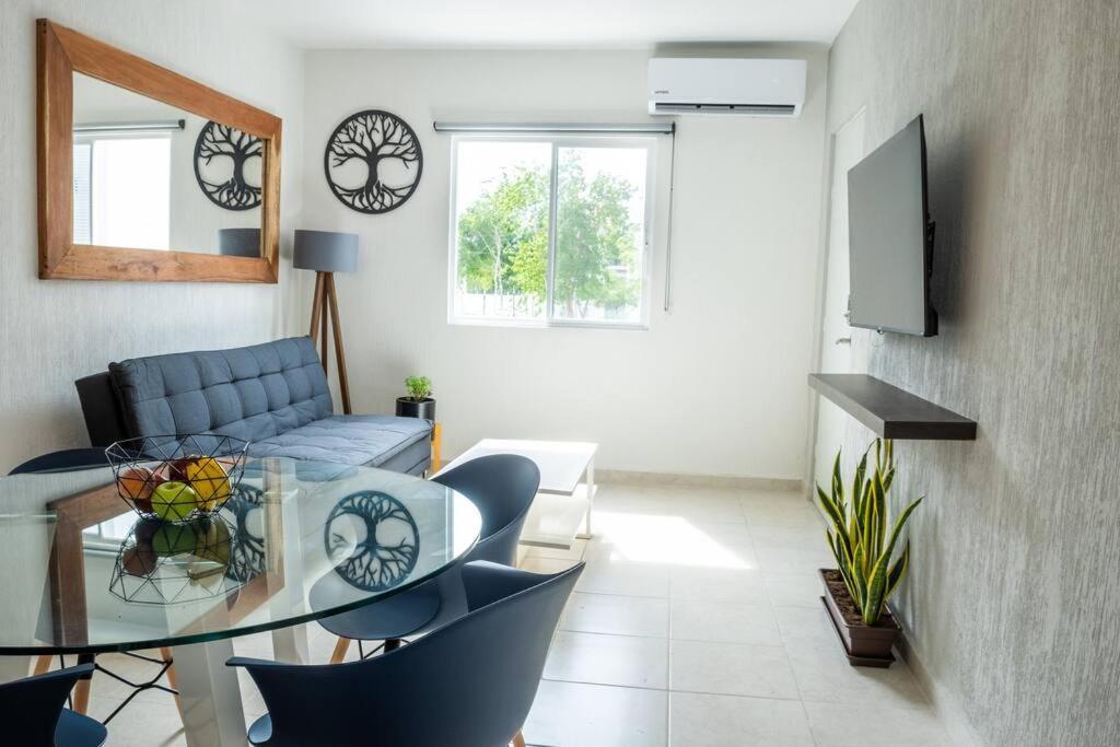 Depto 2 Rec. con vista a la piscina en C. Privada Apartamento Playa del Carmen Exterior foto